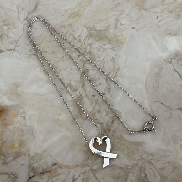 Tiffany & Co. Paloma Picasso Loving Heart Necklace Sterling Silver - Picture 1 of 7